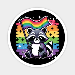 Raccoon Ally LGBTQ+ Supporter Magnet